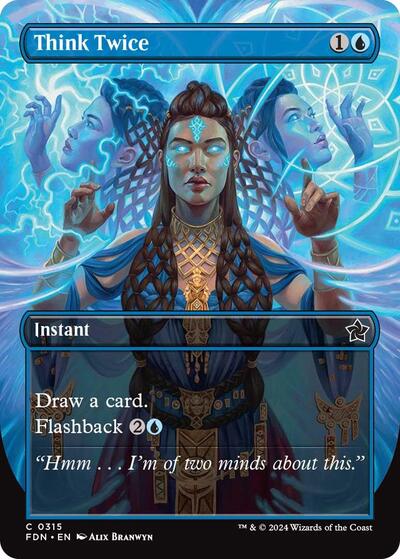 Think Twice (Borderless) (Foundations) Light Play Foil