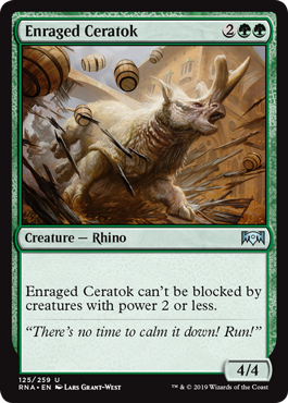 Enraged Ceratok (Ravnica Allegiance) Medium Play Foil