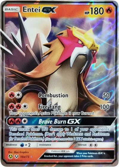 Entei GX - 10a (Alternate Art Promos) Light Play Holofoil