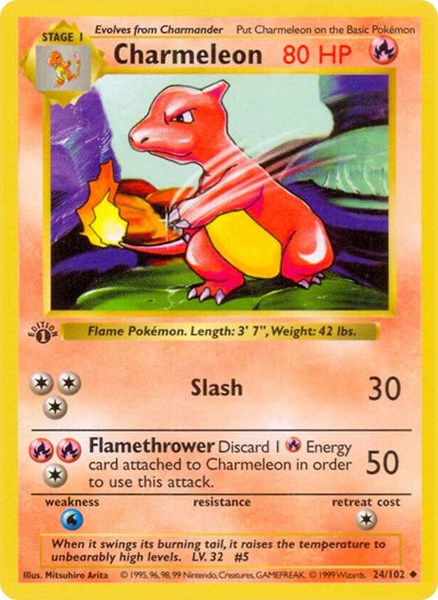 Charmeleon (Base Set (Shadowless)) Heavy Play Unlimited