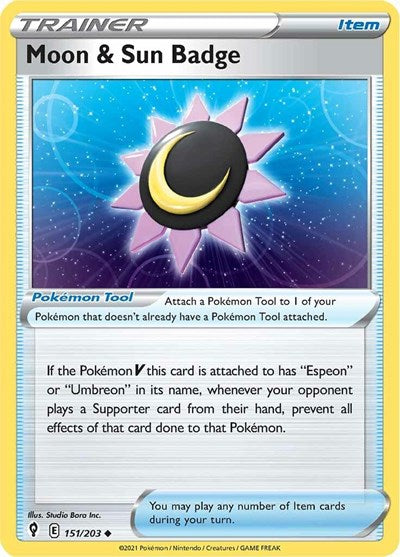 Moon & Sun Badge (SWSH07: Evolving Skies) Light Play