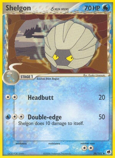 Shelgon (Delta Species) (Dragon Frontiers) Damaged / Poor Reverse Holofoil
