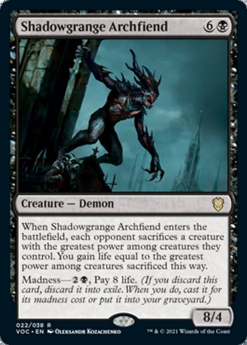 Shadowgrange Archfiend (Commander 2021 Crimson Vow) Light Play