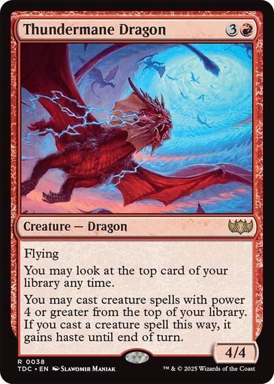 Thundermane Dragon (Commander: Tarkir: Dragonstorm) Light Play