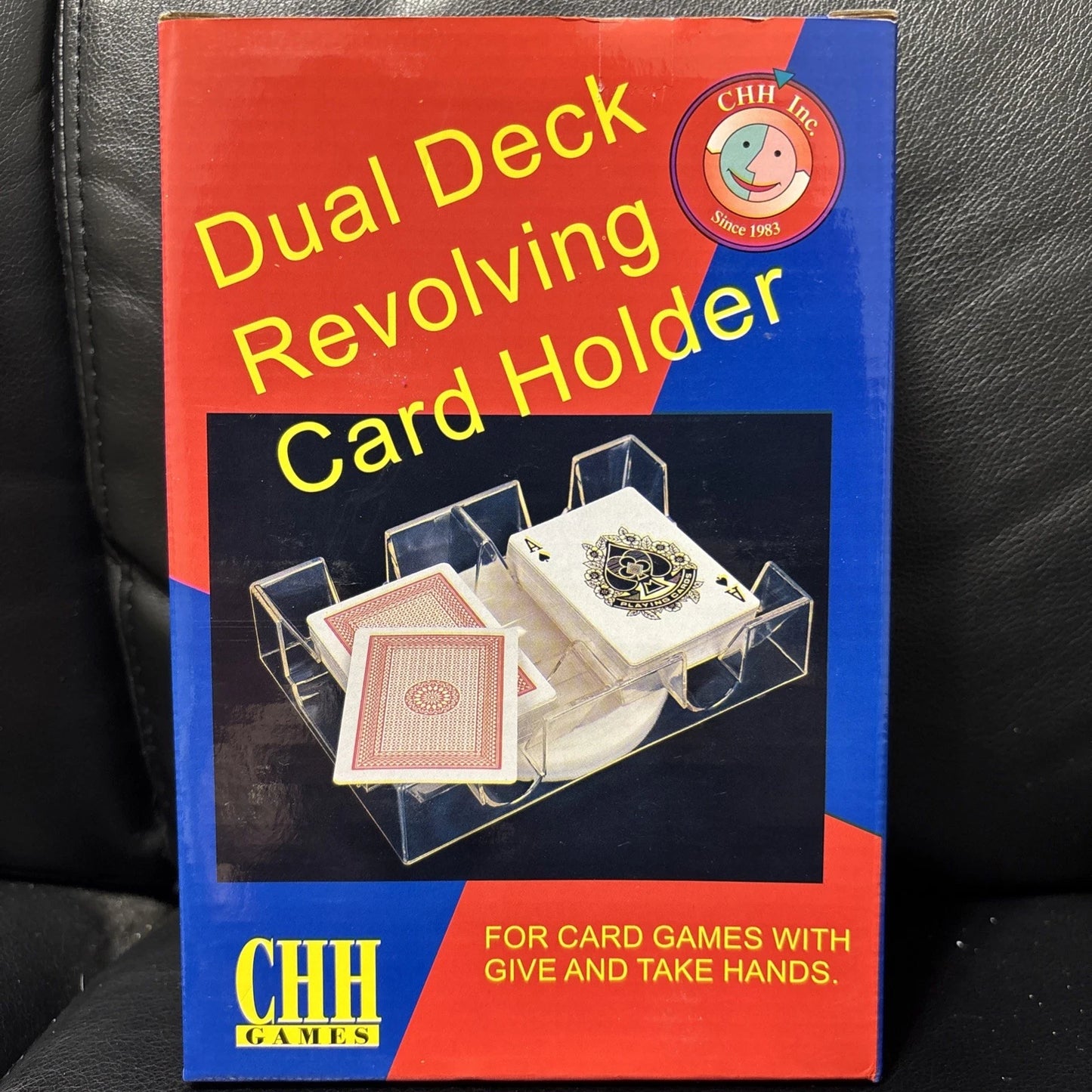 Dual deck revolving card holder
