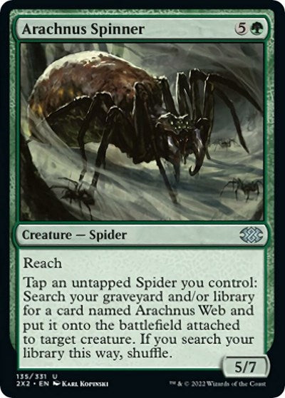 Arachnus Spinner (Double Masters 2022) Light Play Foil