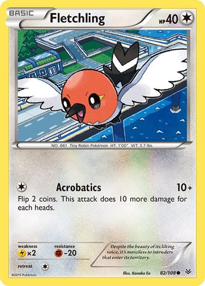 Fletchling (XY Roaring Skies) Damaged / Poor Reverse Holofoil
