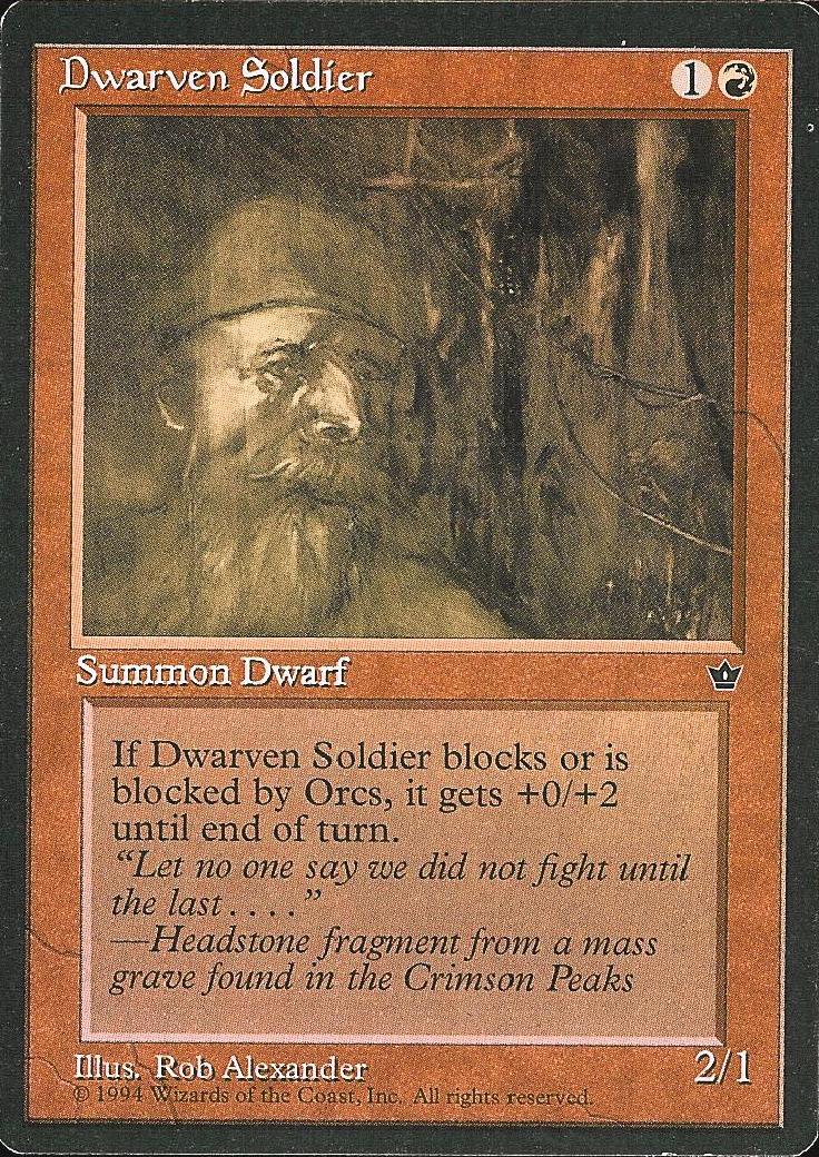 Dwarven Soldier (Alexander) (Fallen Empires) Light Play