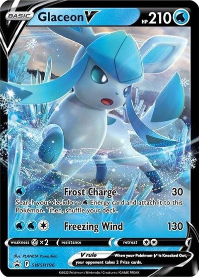 Glaceon V - SWSH196 (SWSH: Sword & Shield Promo Cards) Light Play Holofoil