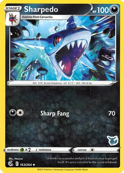 Sharpedo - 163/264 (Eevee Stamped) (Battle Academy 2022) Light Play