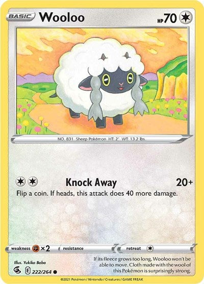 Wooloo (222) (SWSH08: Fusion Strike) Damaged / Poor