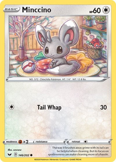 Minccino (146) (SWSH01: Sword & Shield Base Set) Light Play