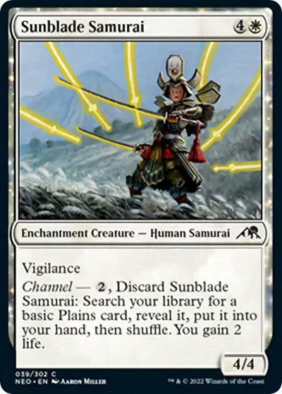 Sunblade Samurai (Kamigawa: Neon Dynasty) Light Play Foil