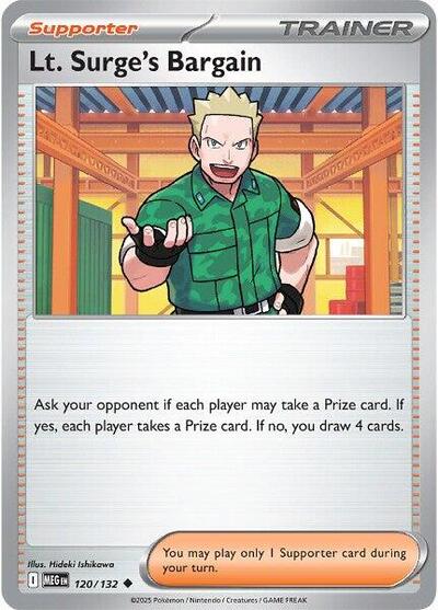 Lt. Surge's Bargain - 120 (ME01: Mega Evolution) Light Play Reverse Holofoil