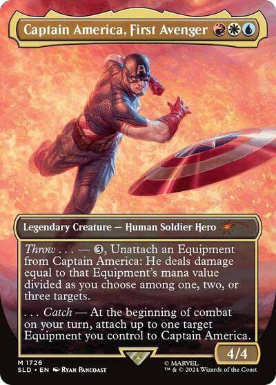 Captain America, First Avenger (Rainbow Foil) (Secret Lair) Light Play Foil