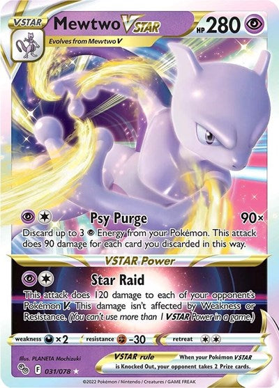 Mewtwo VSTAR (Pokemon GO) Light Play Holofoil