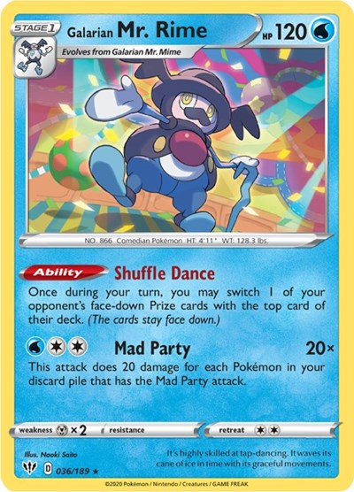 Galarian Mr. Rime (SWSH03: Darkness Ablaze) Light Play Reverse Holofoil