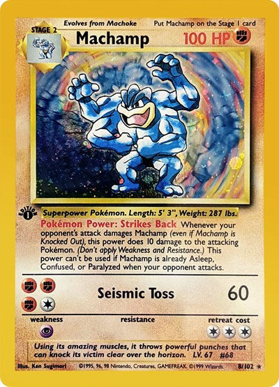 Machamp - 8 (Deck Exclusives) Damaged / Poor Holofoil 1st Edition