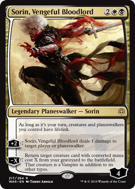 Sorin, Vengeful Bloodlord (War of the Spark) Light Play