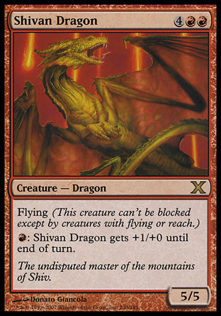 Shivan Dragon (10th Edition) Light Play