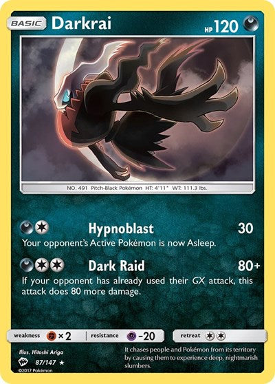 Darkrai (SM - Burning Shadows) Damaged / Poor Holofoil