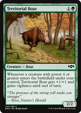 Territorial Boar (Ravnica Allegiance) Light Play Foil