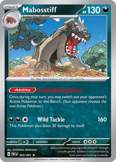 Mabosstiff (SV: Paldean Fates) Light Play Holofoil