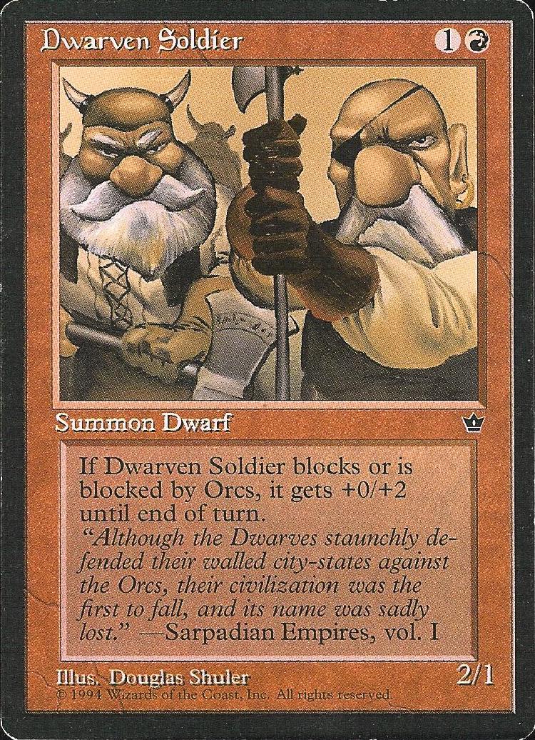Dwarven Soldier (Shuler) (Fallen Empires) Damaged / Poor