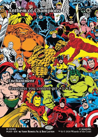 Anthem of Champions (Borderless) (Marvel Eternal-Legal) Light Play Foil