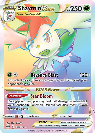 Shaymin VSTAR (Secret) (SWSH09: Brilliant Stars) Light Play Holofoil