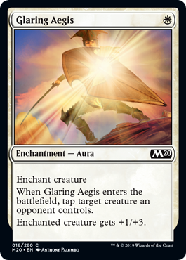 Glaring Aegis (Magic 2020 Core Set) Light Play