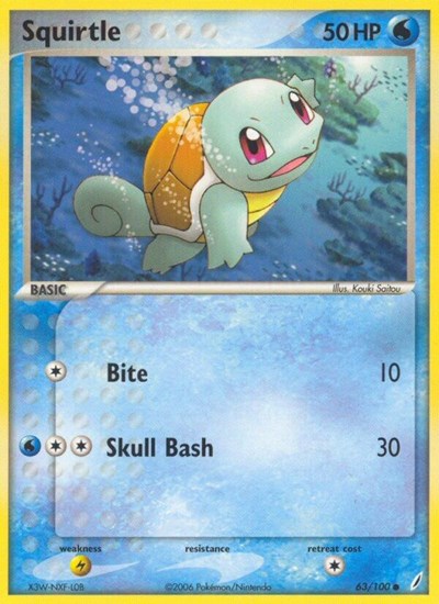 Squirtle - 063 (Crystal Guardians) Damaged / Poor