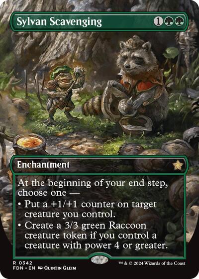 Sylvan Scavenging (Borderless) (Foundations) Light Play