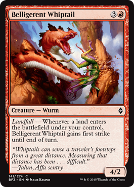 Belligerent Whiptail (Battle for Zendikar) Light Play