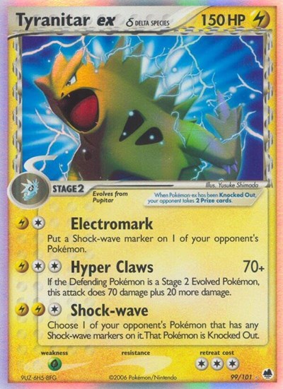 Tyranitar ex (Delta Species) (Dragon Frontiers) Damaged / Poor Holofoil