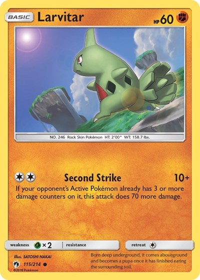 Larvitar (115) (SM - Lost Thunder) Damaged / Poor