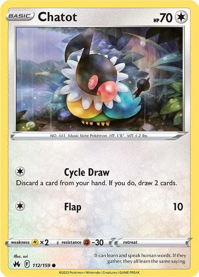 Chatot (Crown Zenith) Light Play Reverse Holofoil
