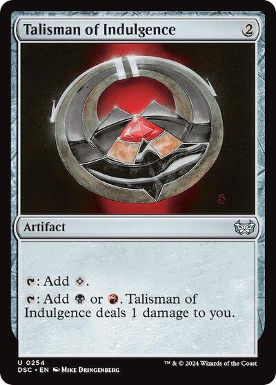 Talisman of Indulgence (Commander: Duskmourn: House of Horror) Light Play