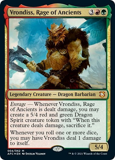 Vrondiss, Rage of Ancients (Display Commander) - Thick Stock (Commander: Adventures in the Forgotten Realms) Light Play Foil