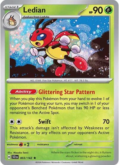 Ledian - 003 (SV07: Stellar Crown) Light Play Reverse Holofoil