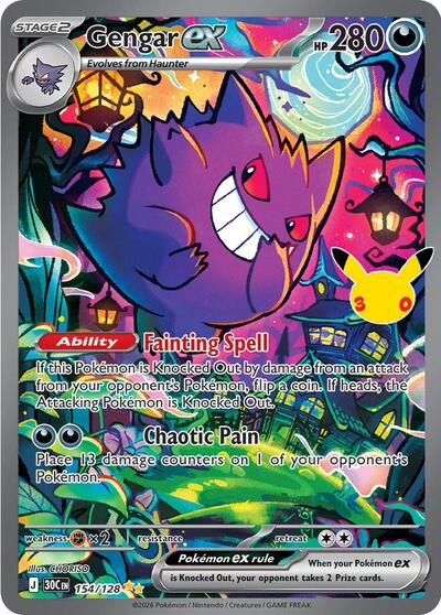 Gengar ex - 154 (ME: 30th Celebration) Near Mint Holofoil
