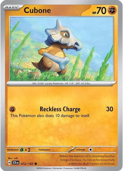 Cubone (SV07: Stellar Crown) Light Play Reverse Holofoil