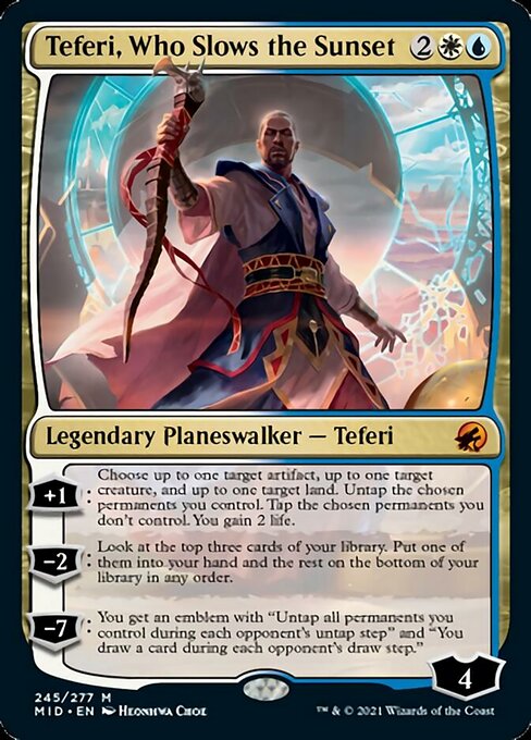 Teferi, Who Slows the Sunset (Innistrad: Midnight Hunt) Light Play