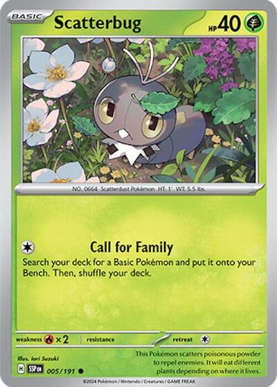 Scatterbug (SV08: Surging Sparks) Light Play Reverse Holofoil
