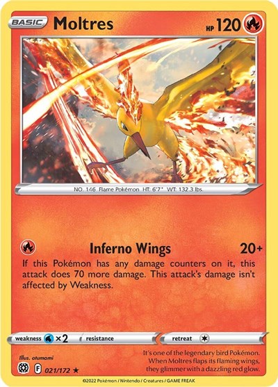 Moltres (SWSH09: Brilliant Stars) Light Play Holofoil