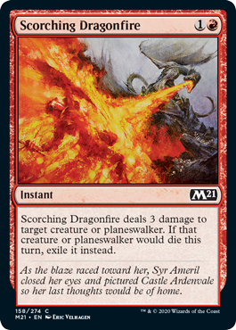 Scorching Dragonfire (Magic 2021 Core Set) Light Play
