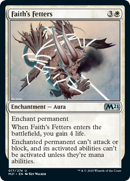 Faith's Fetters (Magic 2021 Core Set) Light Play