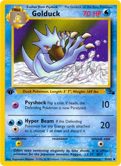 Golduck (Fossil) Heavy Play