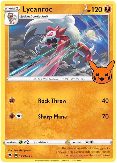 Lycanroc (Trick or Trade BOOster Bundle 2023) Light Play