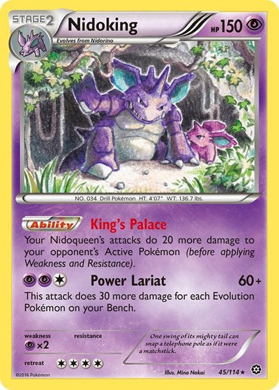 Nidoking (XY - Steam Siege) Light Play Reverse Holofoil